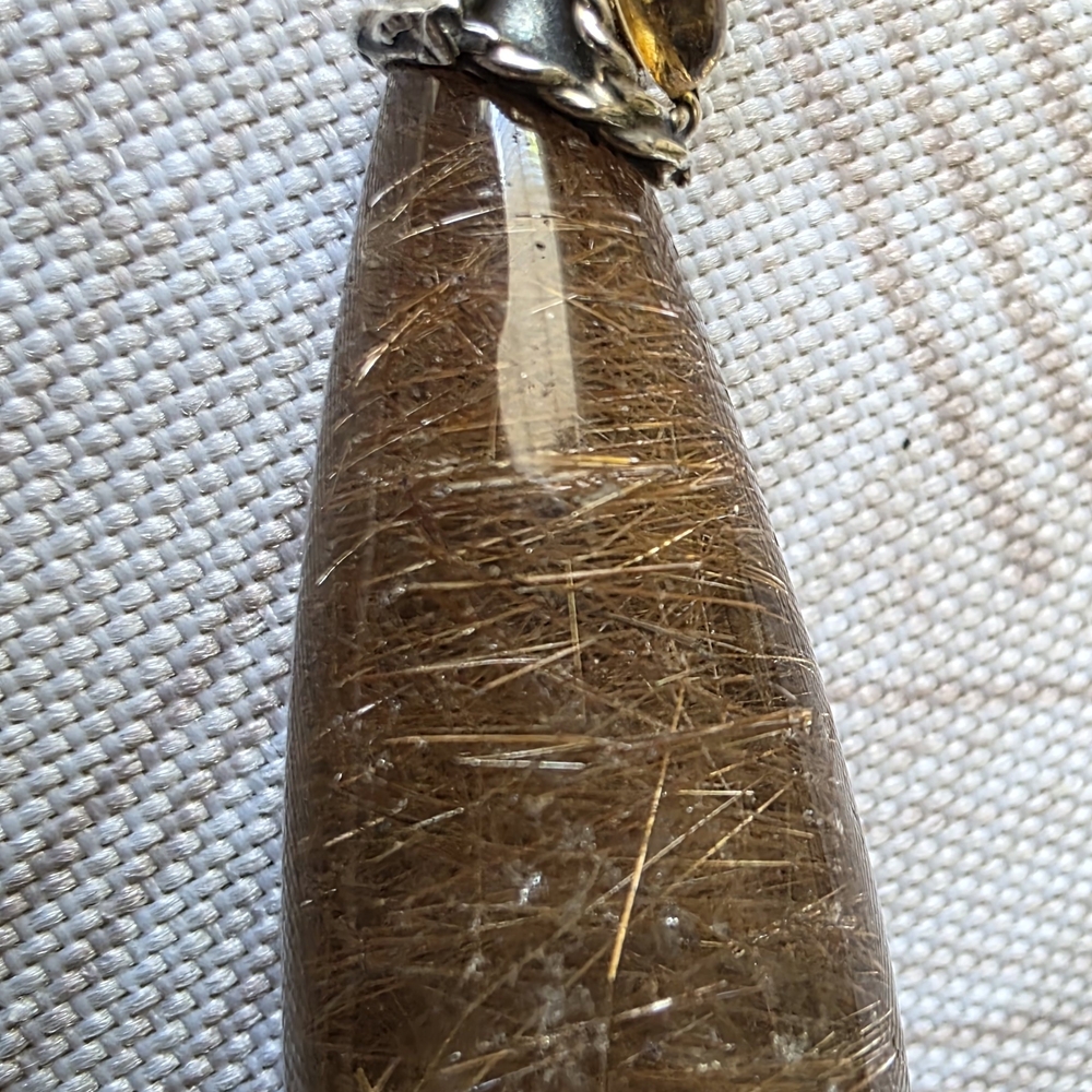 Sterling Rutilated Quartz Pendant - Picture 6 of 10